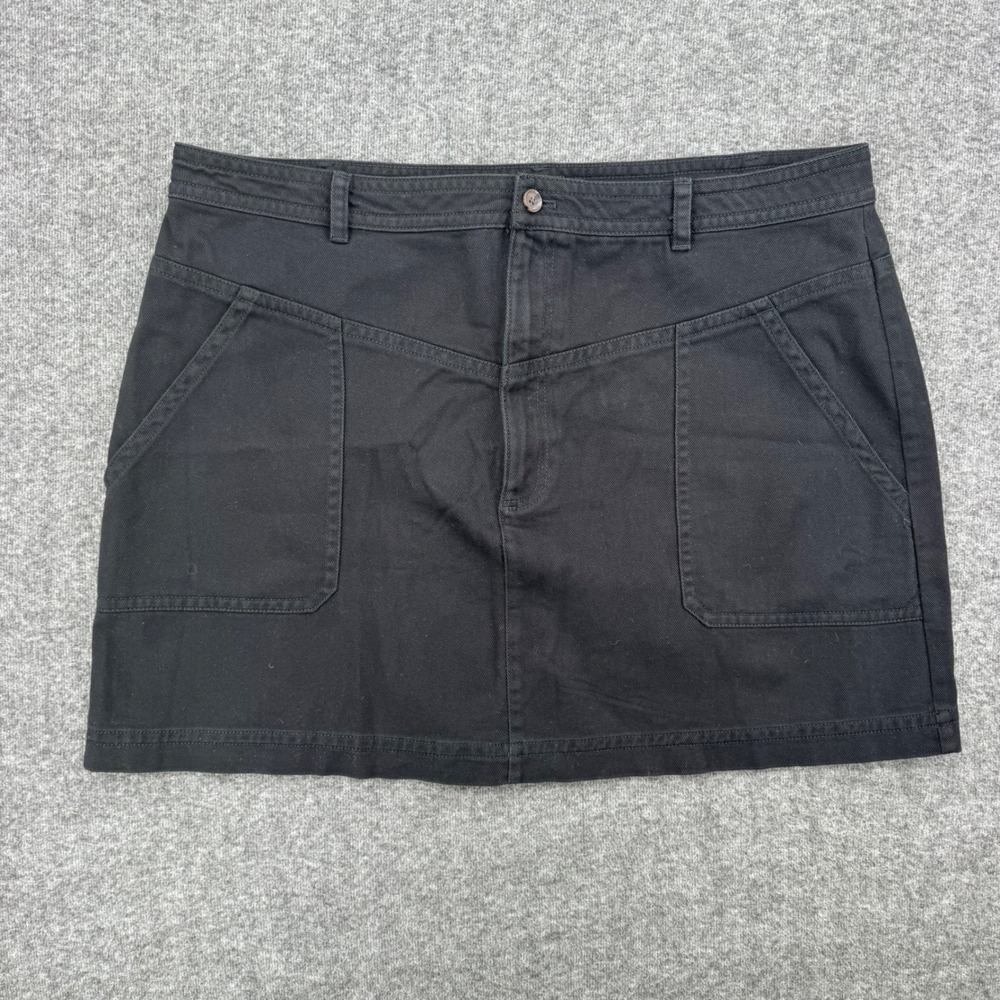 Banana Republic Womens Black Cotton Utility Mini Skirt Size 20 Patch Pockets